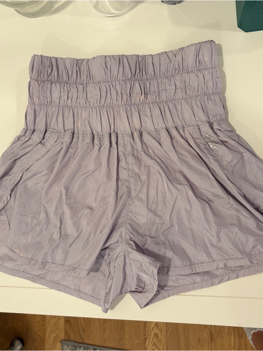 Women’s free people movement High-Waist Lavender Smocked running Shorts